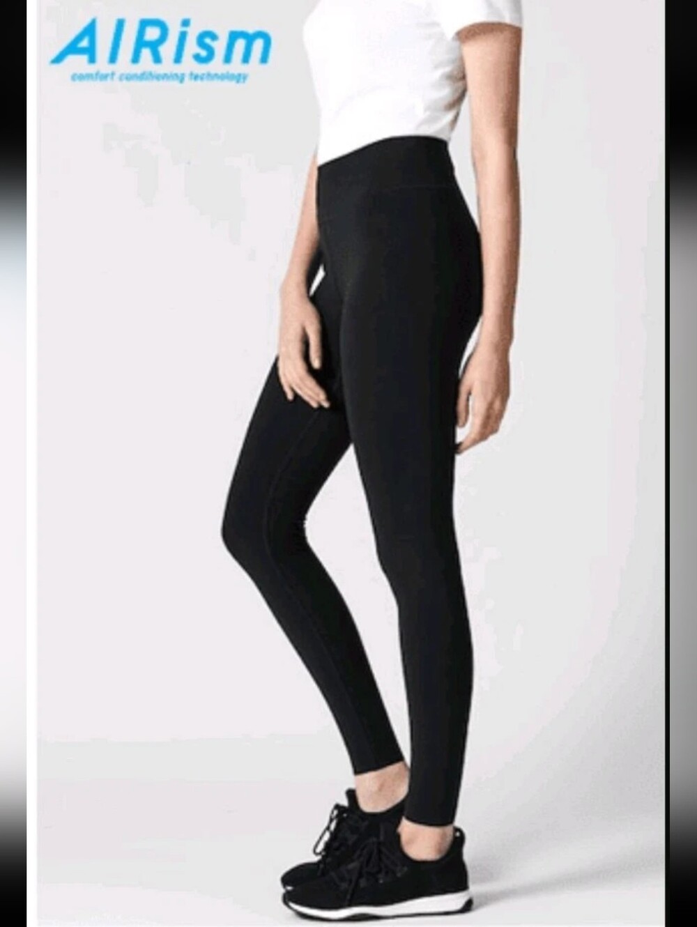 Uniqlo AIRism Soft Leggings Black High Rise Size M 27" Inseam